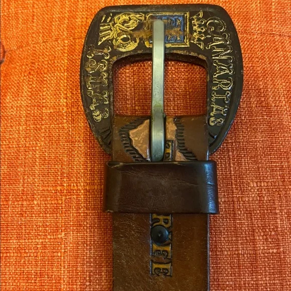 Vintage Canary Islands Leather Belt - Picture 10 of 10